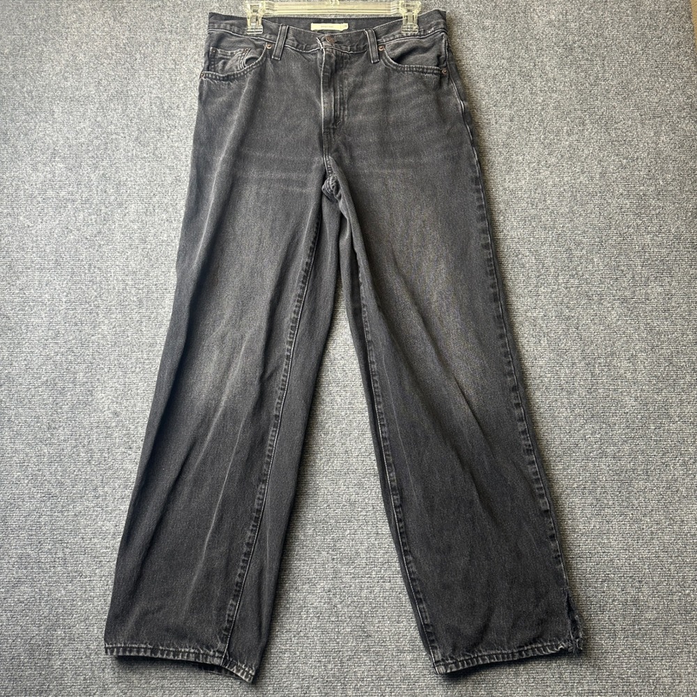 Levi's Baggy Dad Jeans Womens 29 Black Wide Leg High Rise Denim Skater 90s Style
